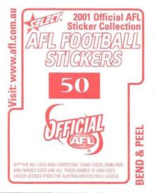2001 Select AFL Stickers #50 Matthew Lappin Back